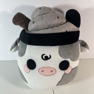 MOO SHAKES SERIES 1 BLACK SESAME MOOSHAKE Cuddle Barn Kawaii 11” Plush
